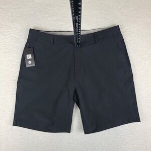 HRESKI Shorts Mens 40 Black Solid 9" Inseam Hybrid Chino Performance Golf NEW